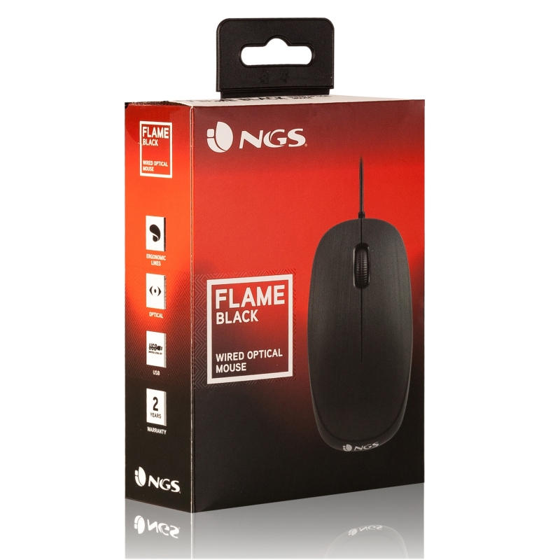 NGS Raton óptico Flame 1000 Dpi Negro - Imagen 2